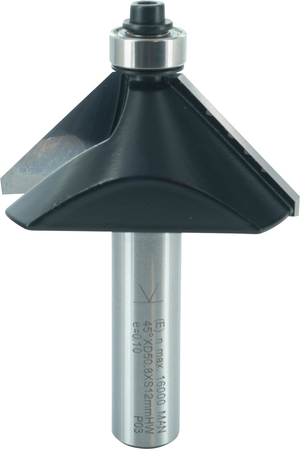 Fasefräser 45° mit Kugellager E 45° D 50,8mm NL 19mm S 12mm SL 40mm       (ENT)