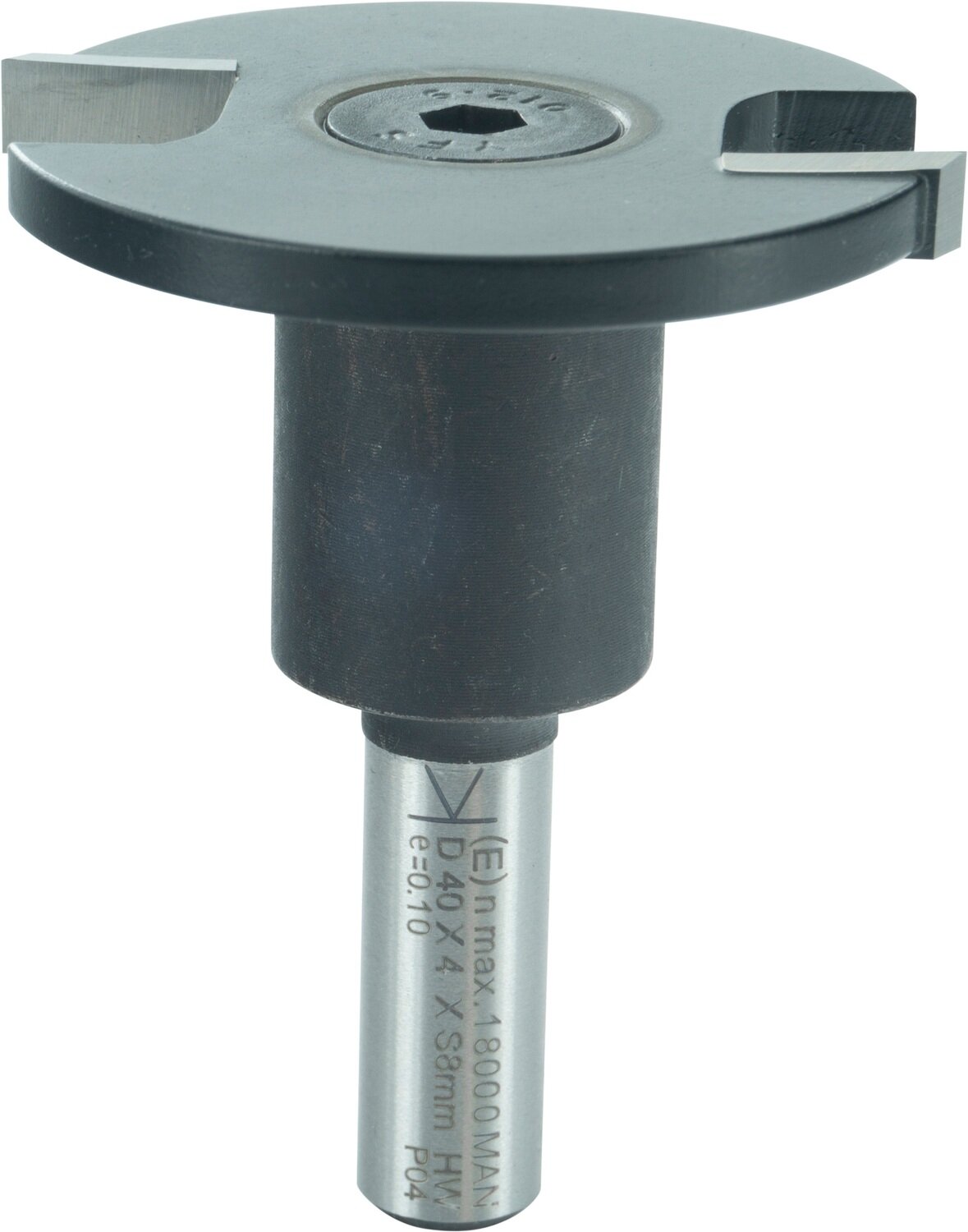 Scheibennutfräser auf Aufnahmedorn montiert D 40mm NL 4mm T 12mm S 8mm GL 50mm       (ENT)