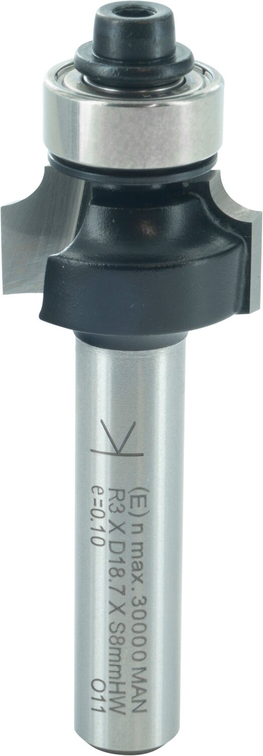 Abrundfräser  mit Kugellager R 3mm D 18,7mm NL 9,5mm S 8mm SL 32mm       (ENT)