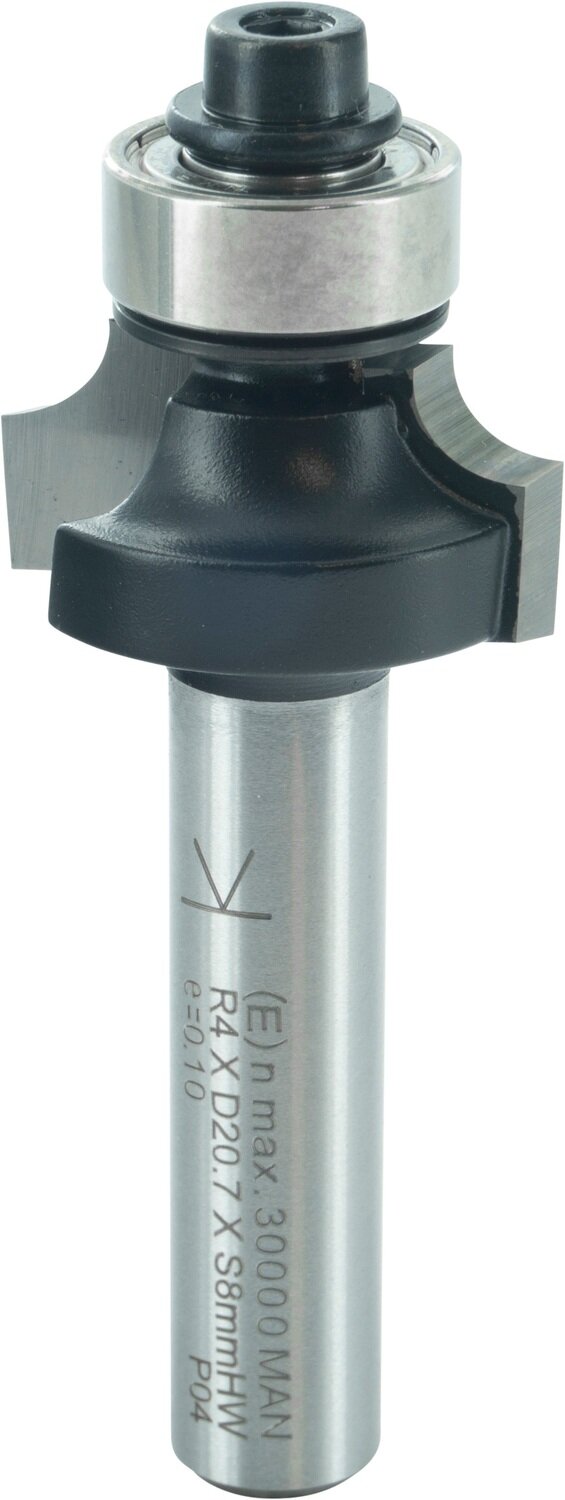Abrundfräser  mit Kugellager R 4mm D 20,7mm NL 9,5mm S 8mm SL 32mm       (ENT)