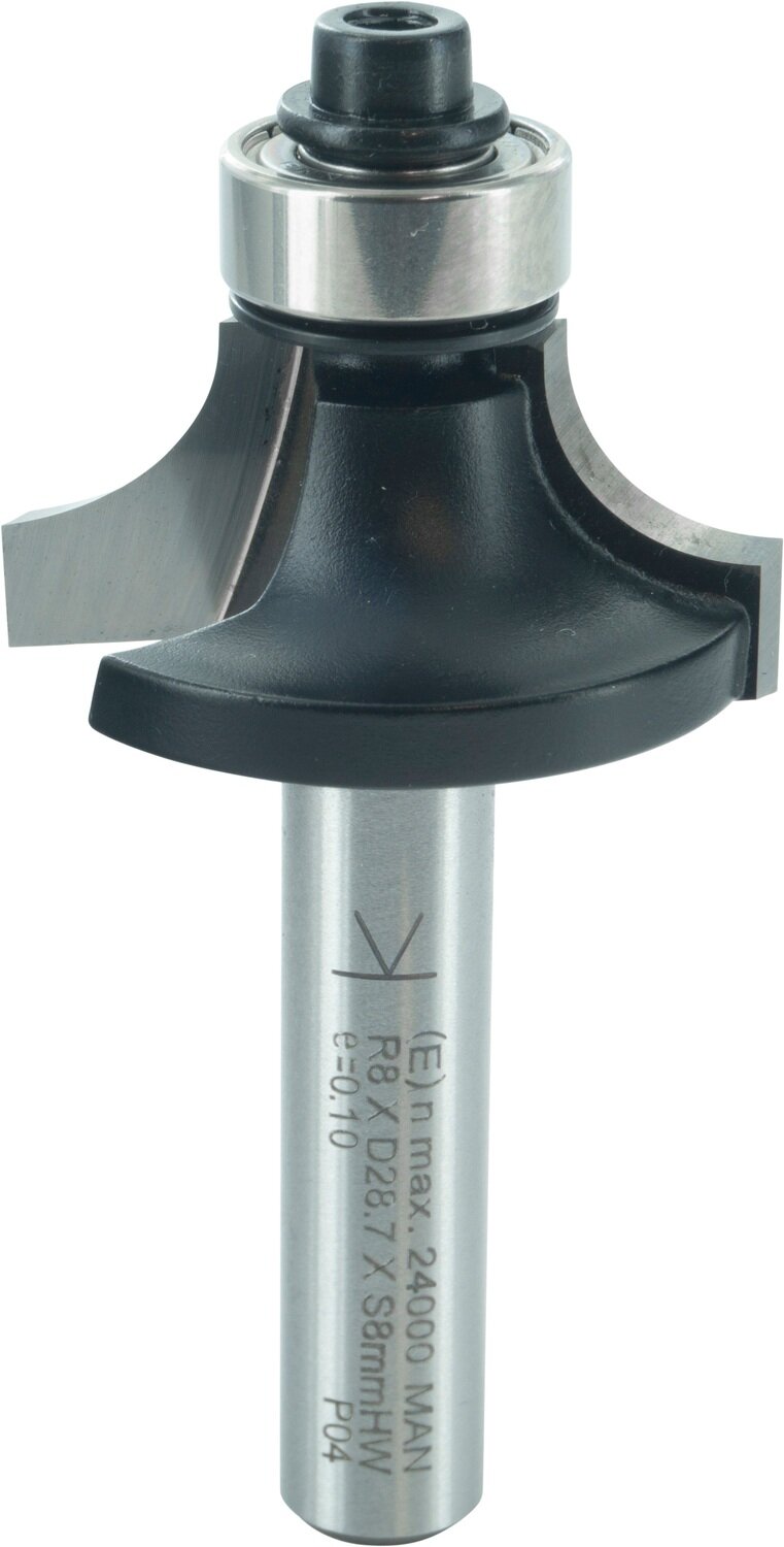 Abrundfräser  mit Kugellager R 8mm D 28,6mm NL 12,7mm S 8mm SL 32mm       (ENT)