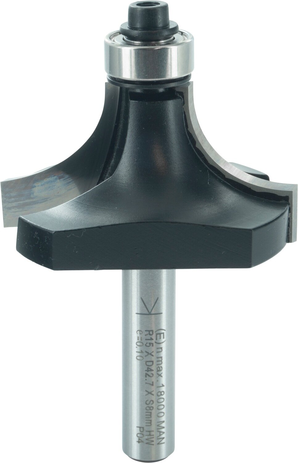 Abrundfräser  mit Kugellager R 15mm D 43mm NL 22,3mm S 8mm SL 32mm       (ENT)