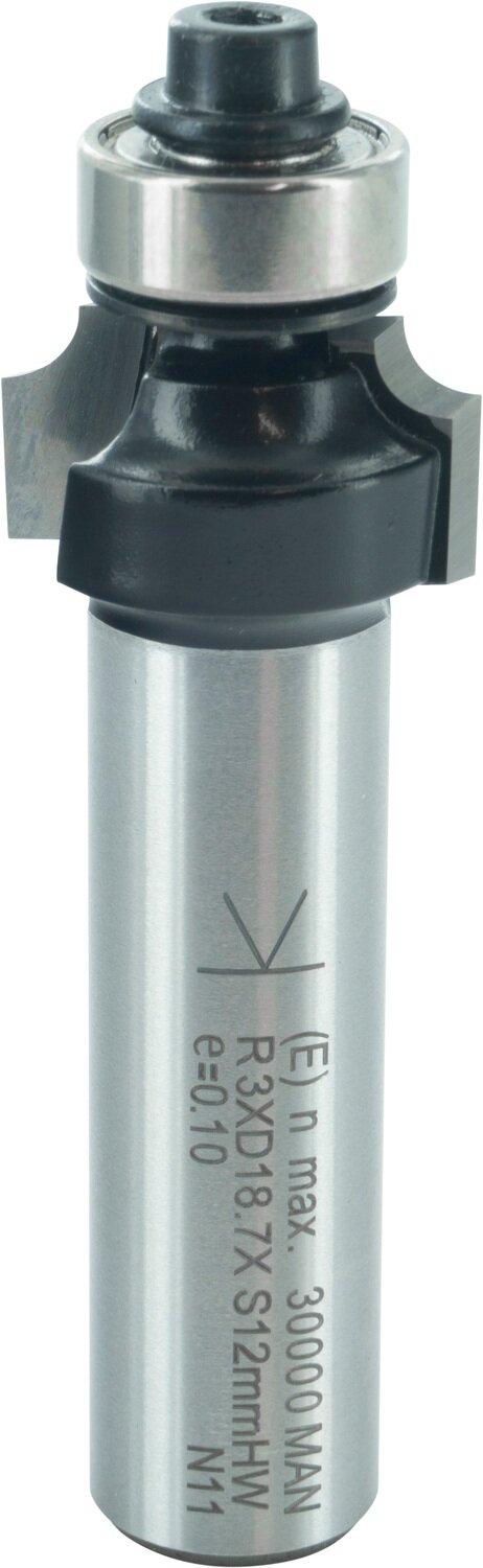 Abrundfräser  mit Kugellager R 3mm D 18,7mm NL 9,5mm S 12mm SL 40mm       (ENT)