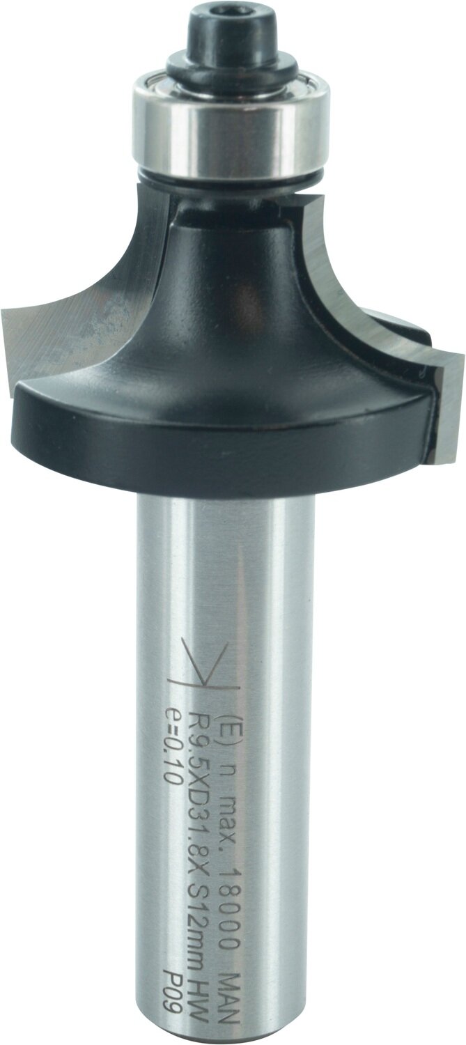 Abrundfräser  mit Kugellager R 9,5mm D 31,8mm NL 15,9mm S 12mm SL 40mm       (ENT)