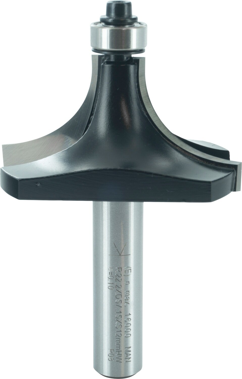 Abrundfräser  mit Kugellager R 22,2mm D 57,1mm NL 28,6mm S 12mm SL 40mm       (ENT)