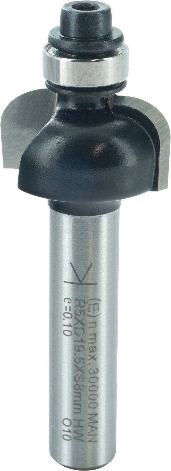 Hohlkehlfräser mit Kugellager R 5mm D 19,5mm NL 9,5mm S 8mm SL 32mm       (ENT)