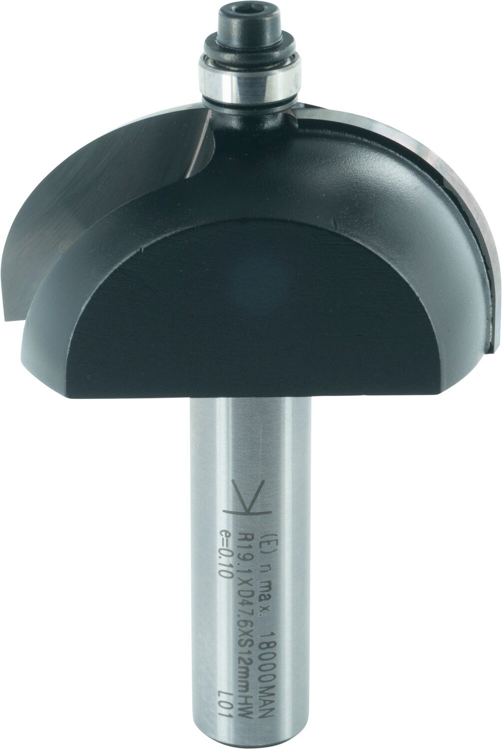 Hohlkehlfräser mit Kugellager R 19mm D 47,6mm NL 22,2mm S 12mm SL 40mm       (ENT)