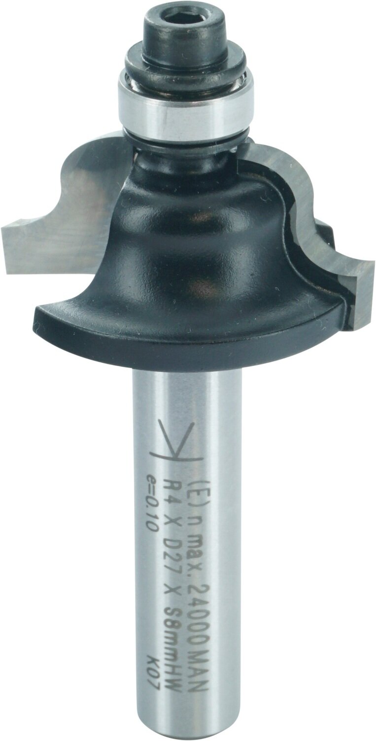 Römischer Profilfräser mit Kugellager R 4mm D 27mm NL 11,9mm S 8mm SL 32mm       (ENT)