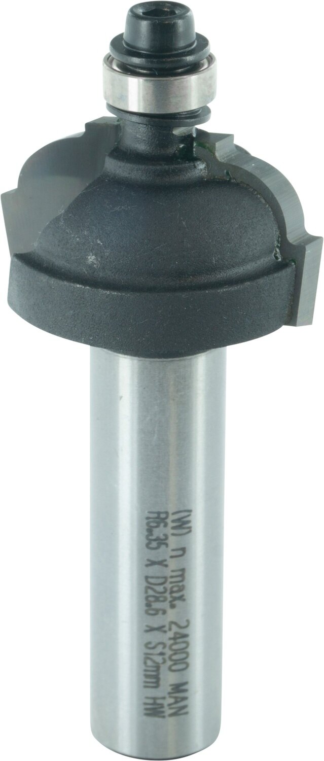 Cavettofräser mit Kugellager R 6,35mm D 28,6mm NL 14,3mm S 12mm SL 40mm       (ENT)