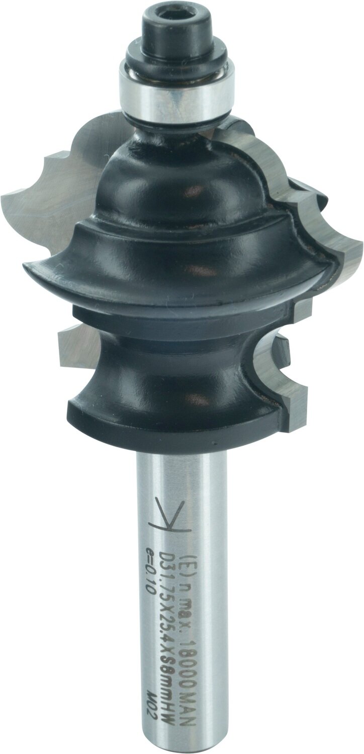 Multiformfräser mit Kugellager R1 3.2mm R2 4mm R3 4.8mm D 31,8mm NL 25,4mm S 8mm SL 32mm   (ENT)
