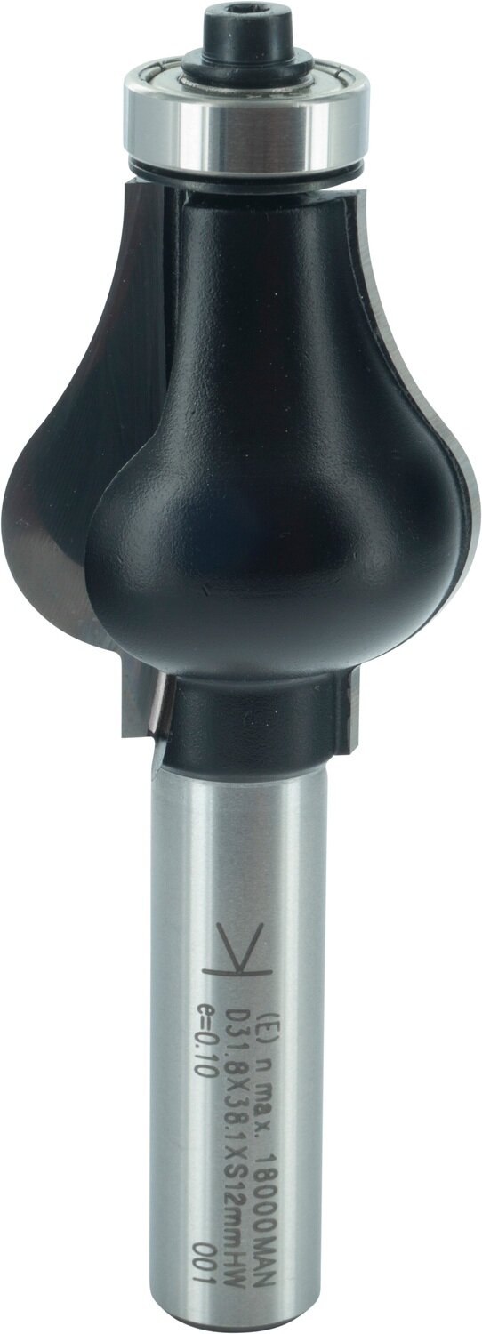 Handlauffräser Profil 2 R1 9.5mm R2 25.4mm D 31,8mm NL 38,1mm S 12mm SL 40mm     (ENT)