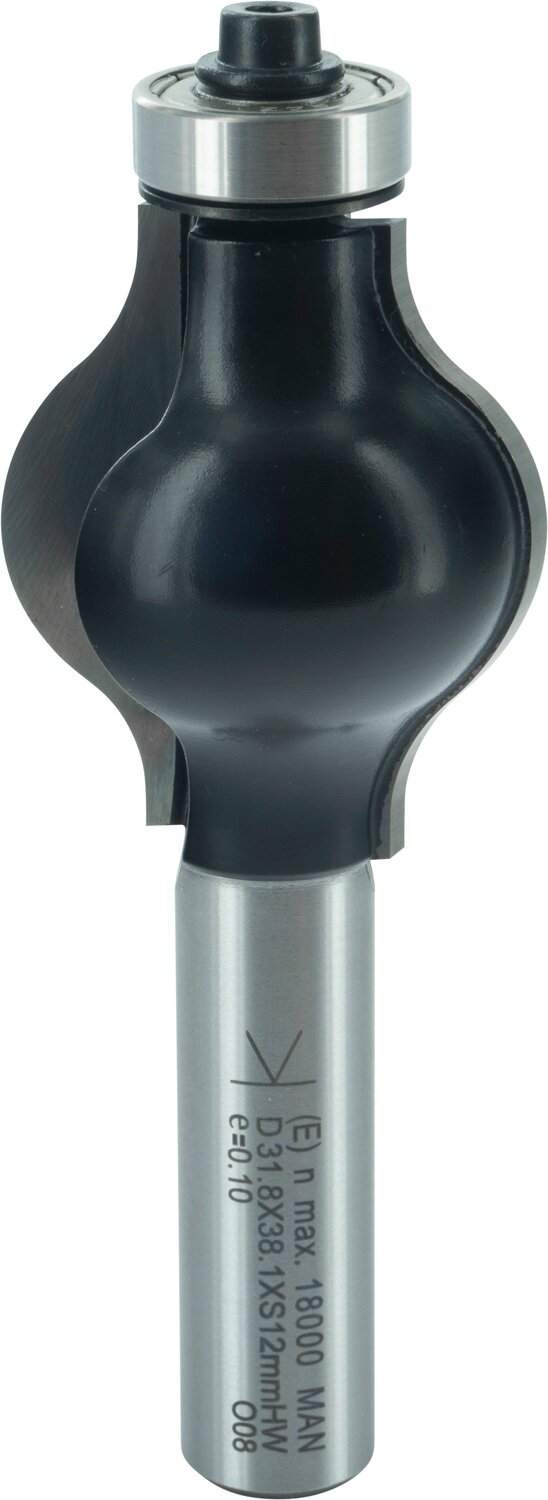 Handlauffräser Profil 3 R1 9.5mm R2 12.7mm D 31,8mm NL 38,1mm S 12mm SL 40mm     (ENT)