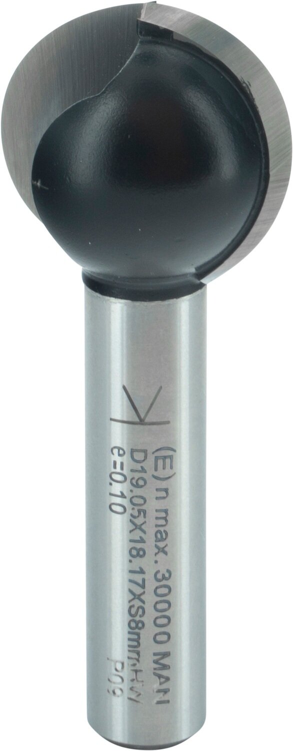 Kugelfräser für runde Nuten D 19,05mm NL 18,2mm T 9.5mm S 8mm SL 32mm       (ENT)