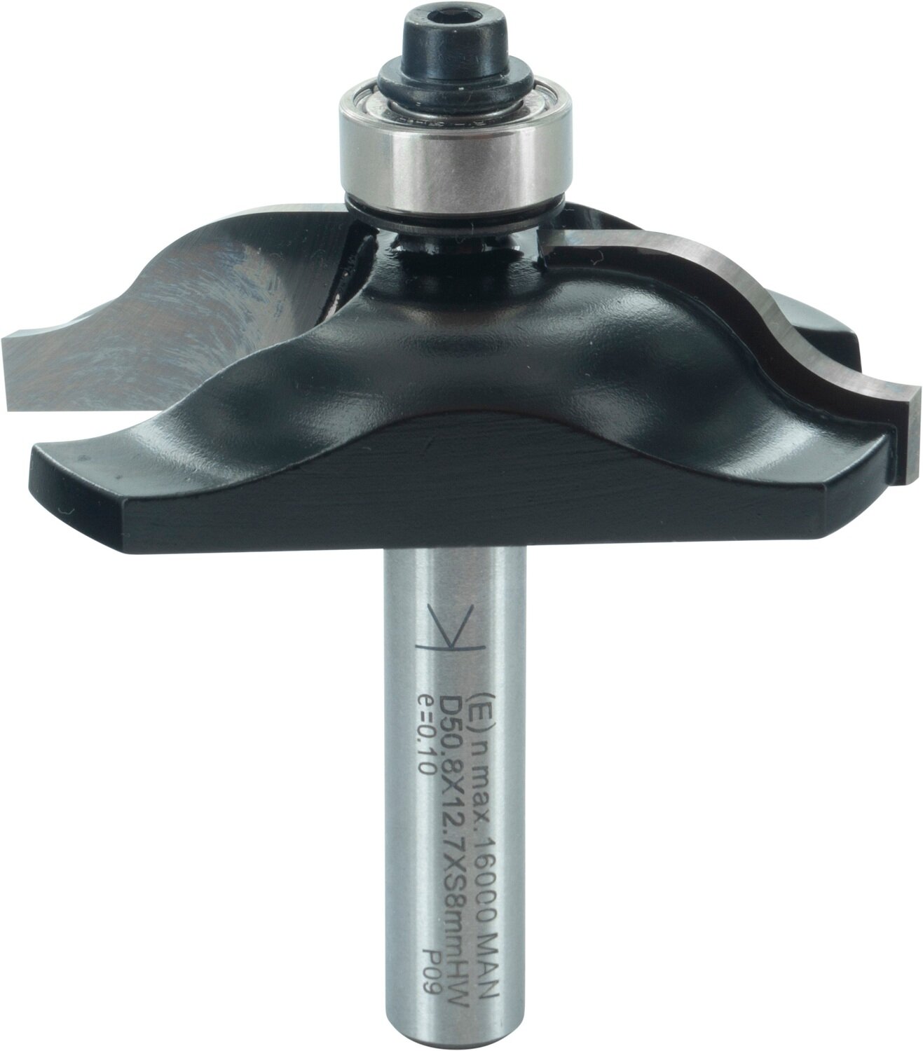 Abplattfräser Karniesprofil mit Kugellager D 50,8mm NL 12,7mm R 9,52mm T 19mm S 8mm SL 32mm     (ENT)