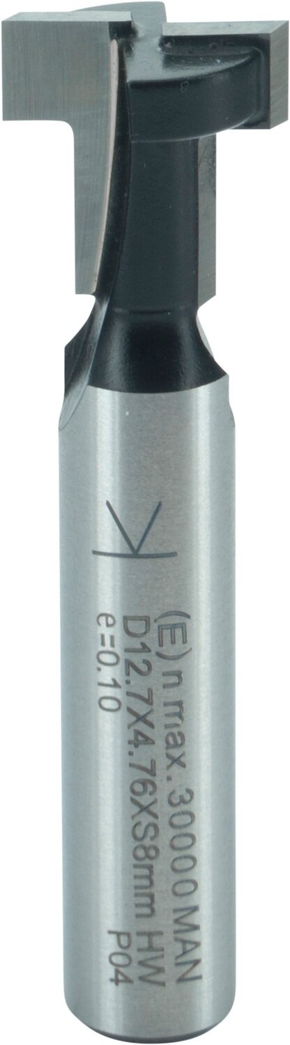 T-Nutfräser für universelle Nuten mit T-Profil D1 12,7mm D2 6,35mm NL1 8mm NL2 4.8mm S 8mm SL 32mm Z Z2   (ENT)