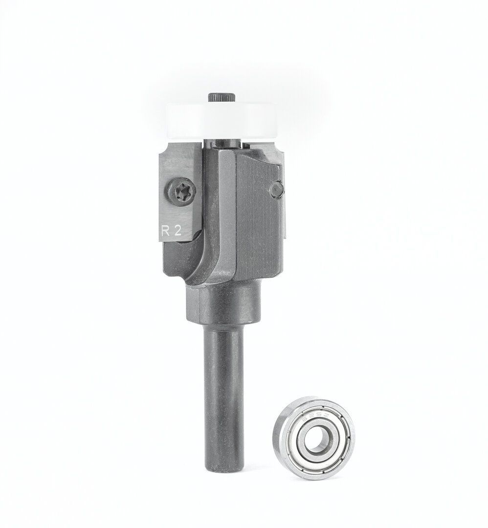 Abrund- und Viertelstabfräser  mit Wendemesser und Kugellager R 8mm D 32mm NL 24mm ØKL 16/10mm U 0/3mm S 8mm     (ENT)