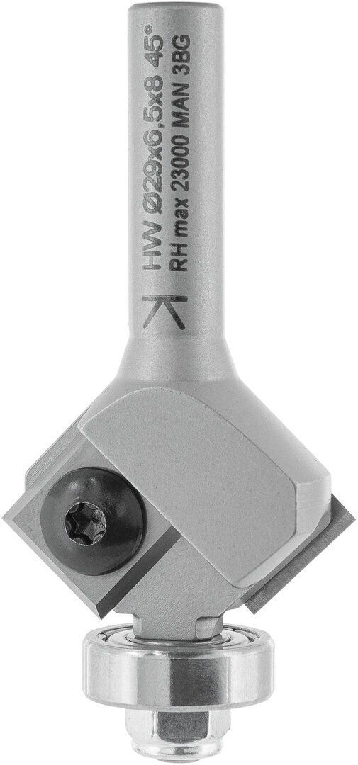 Bündig- und Fasefräser mit Wendemesser und Kugellager E 30° D 29mm NL 12mm S 8mm         (ENT)