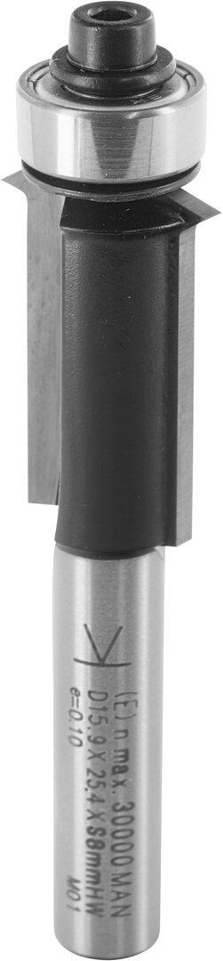Bündigfräser für Schattenfugen mit Kugellager D1 15,9mm D2 12,7mm NL 25,4mm S 8mm SL 32mm       (ENT)