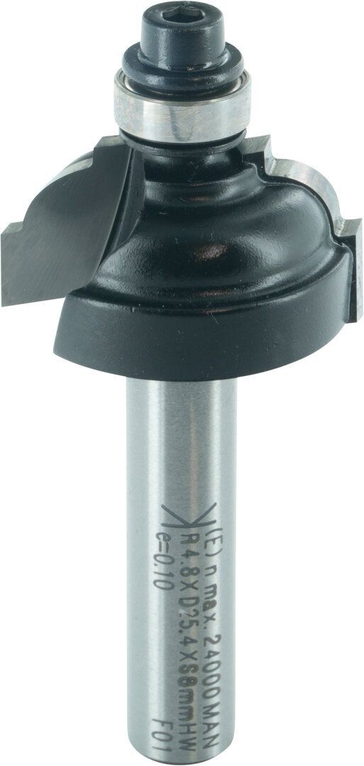 Cavettofräser mit Kugellager R 4,8mm D 25,4mm NL 12,7mm S 6mm SL 32mm       (ENT)