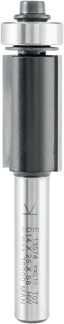 Bündigfräser mit Kugellager D 6mm NL 19mm GL 64mm S 8mm SL 32mm       (ENT)