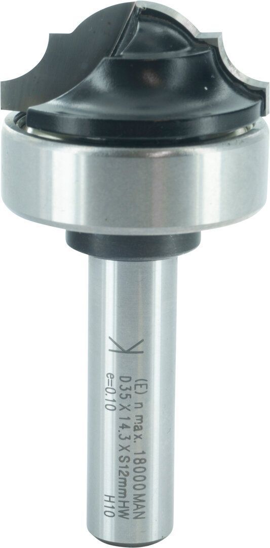 Classic Fräser mit Kugellager am Schaft D 22mm NL 12,7mm R1 4mm R2 5.5mm S 8mm SL 32mm     (ENT)