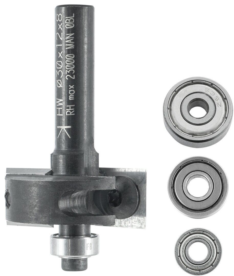 Falzfräser mit Wendemesser und Kugellager D 30mm NL 12mm T 10mm S 8mm GL 50mm       (ENT)