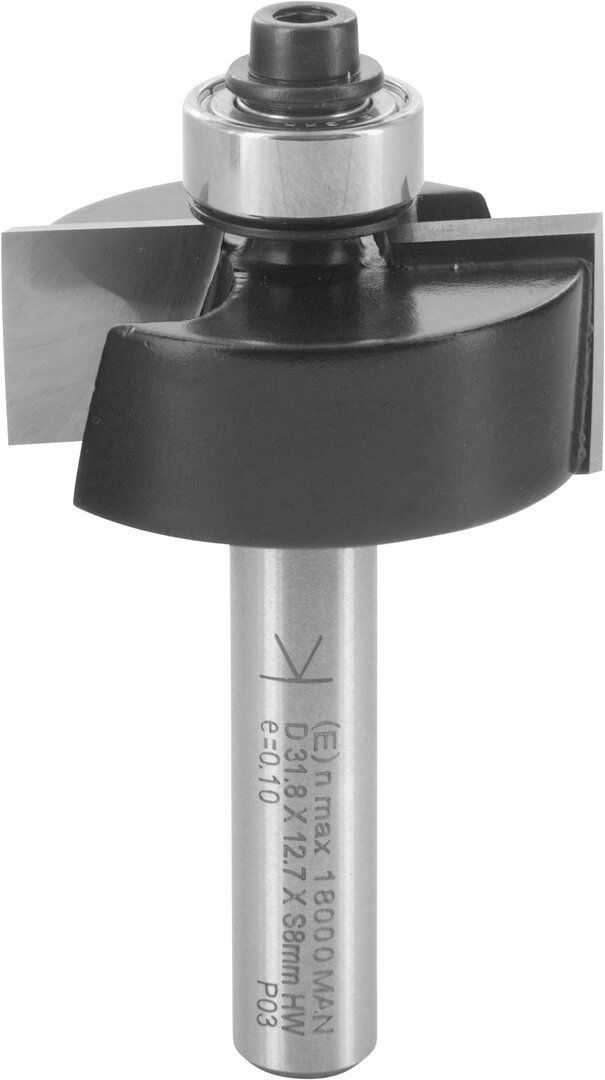 Falzfräser mit Kugellager-Set D 34,9mm NL 12,7mm S 12mm SL 40mm         (ENT)