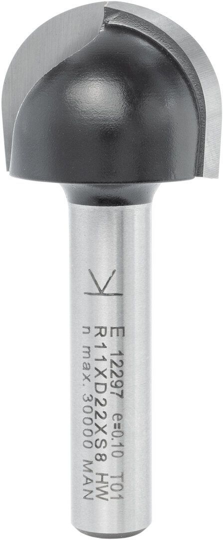 Hohlkehlfräser bohr- und umfangschneidend R 4mm D 8mm NL 8mm S 8mm SL 32mm       (ENT)