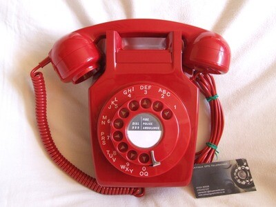 Rare GPO Wallmounted Red 711 Telephone 1964