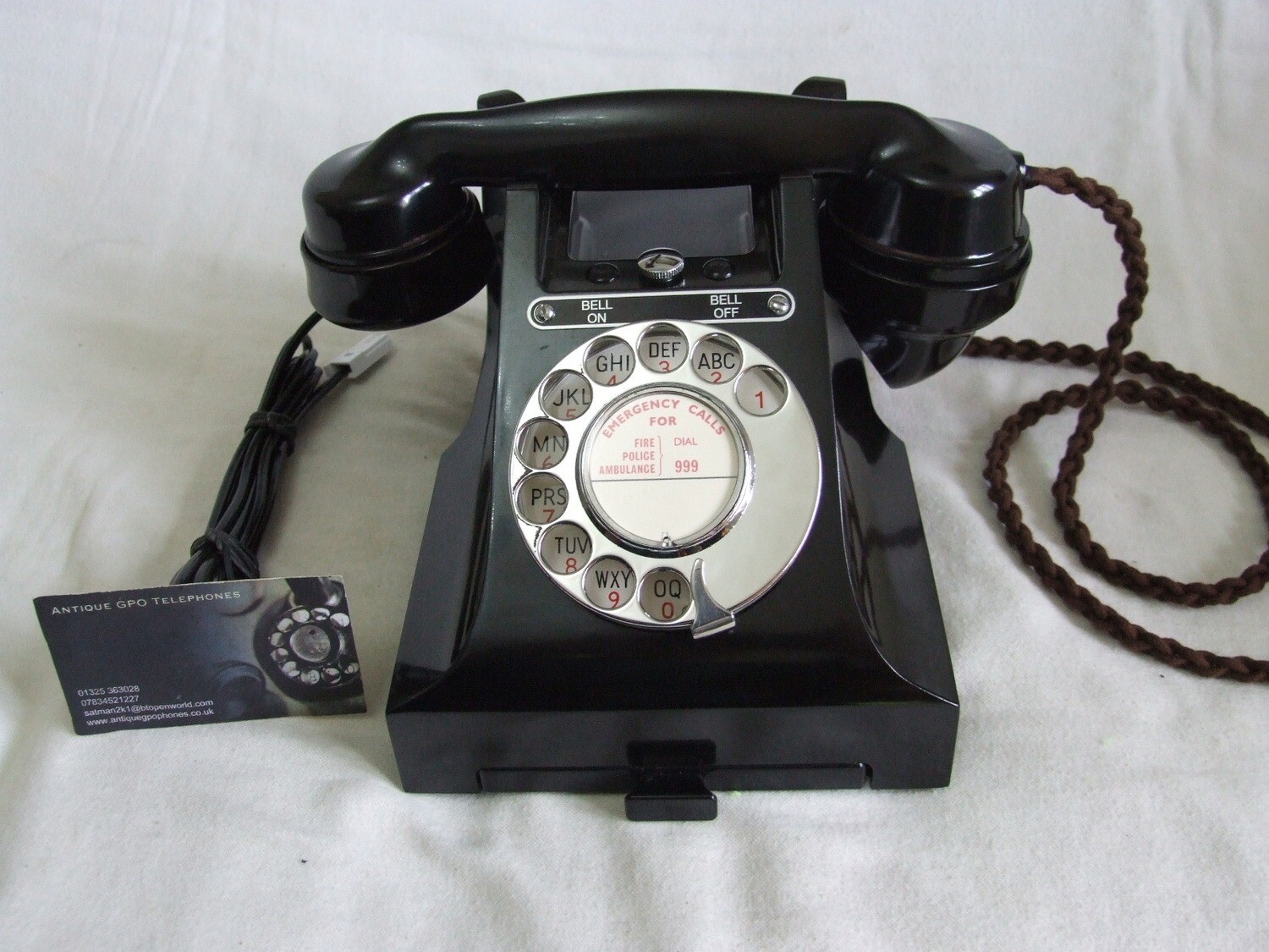 Black Bakelite 328L Bell On Bell Off  GPO Telephone 1950/60s...