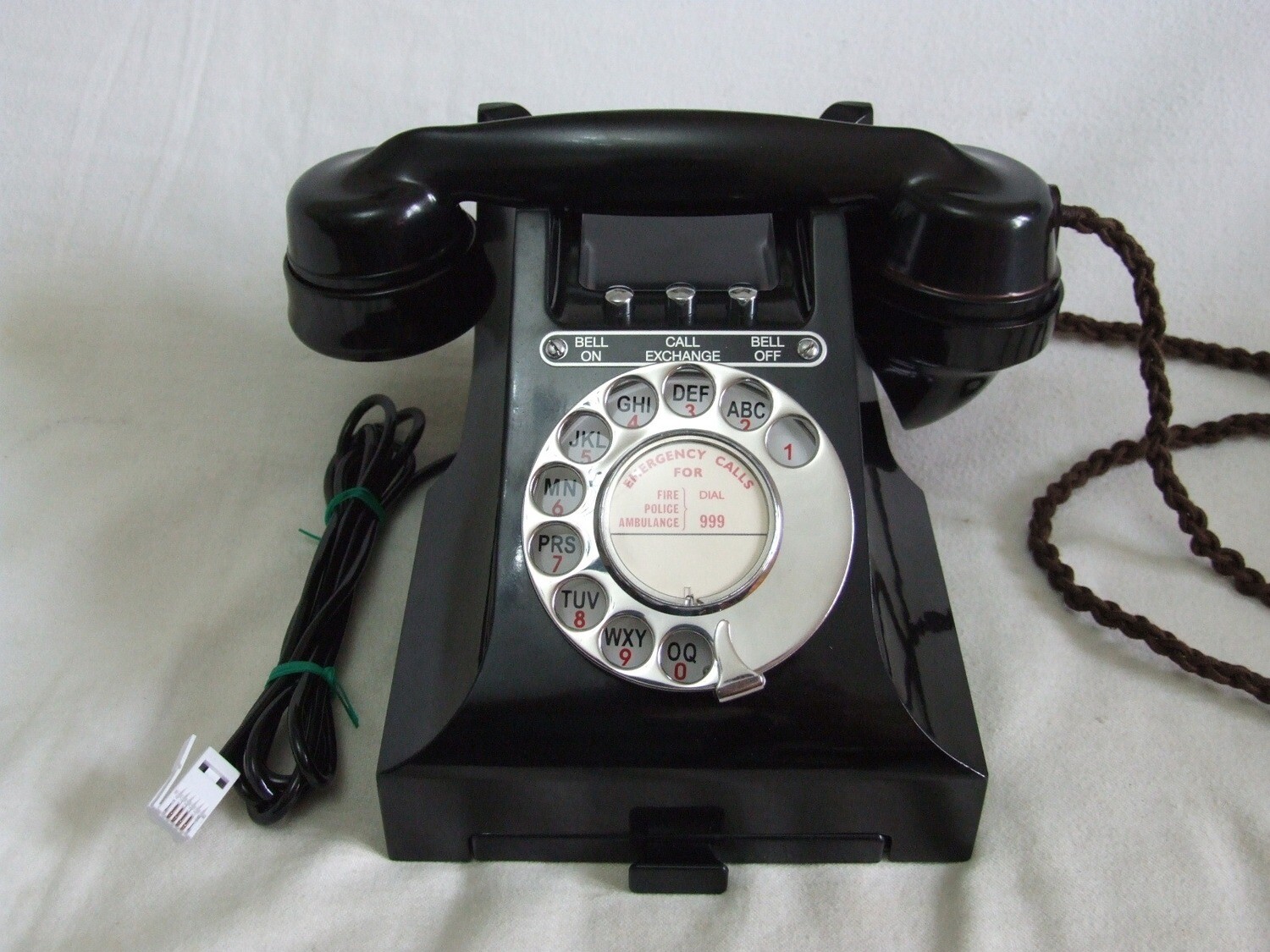 Black Bakelite 314L Bell On Call Ex Bell Off GPO Telephone 1955