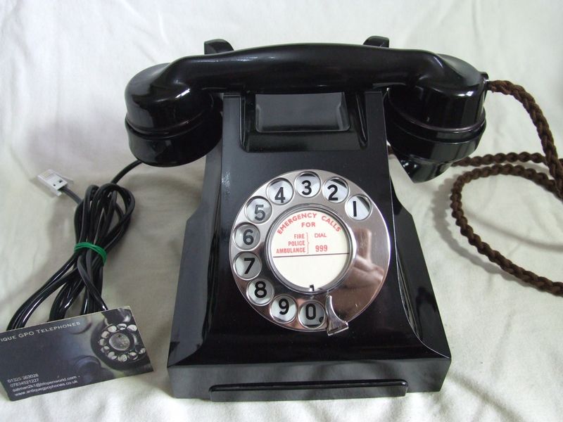 Black Bakelite 332L GPO Telephone 1950/60&#39;s