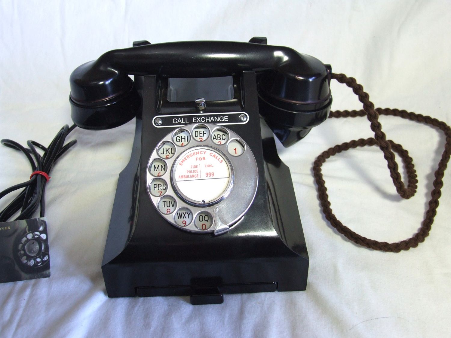 Black Bakelite 312L Call Exchange GPO Telephone 1956