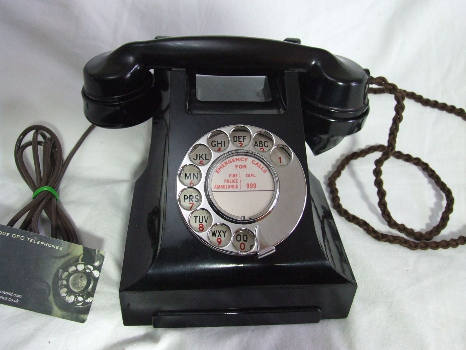 Black Bakelite 332L GPO Telephone 1950/60's