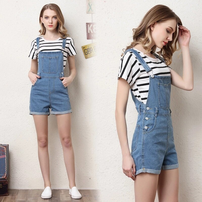 Stylish Denim Romper With T-Shirt!