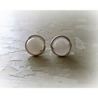 Snow white agate earrings in sterling silver