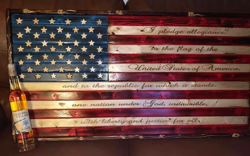 Silent Auction #1 - Engraved American Flag