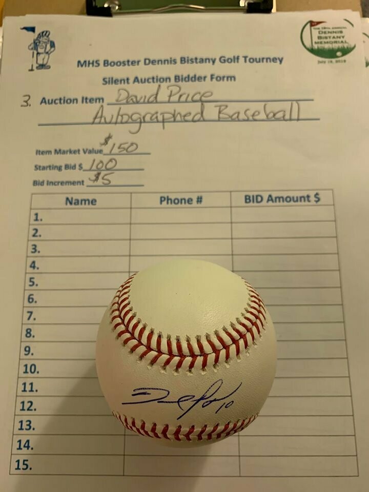 Silent Auction #3 - David Price autographed Baseball