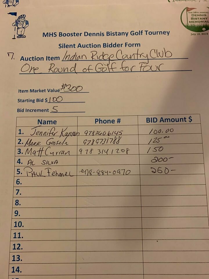 Silent Auction #7 - Golf for 4 at Indian Ridge Golf Club