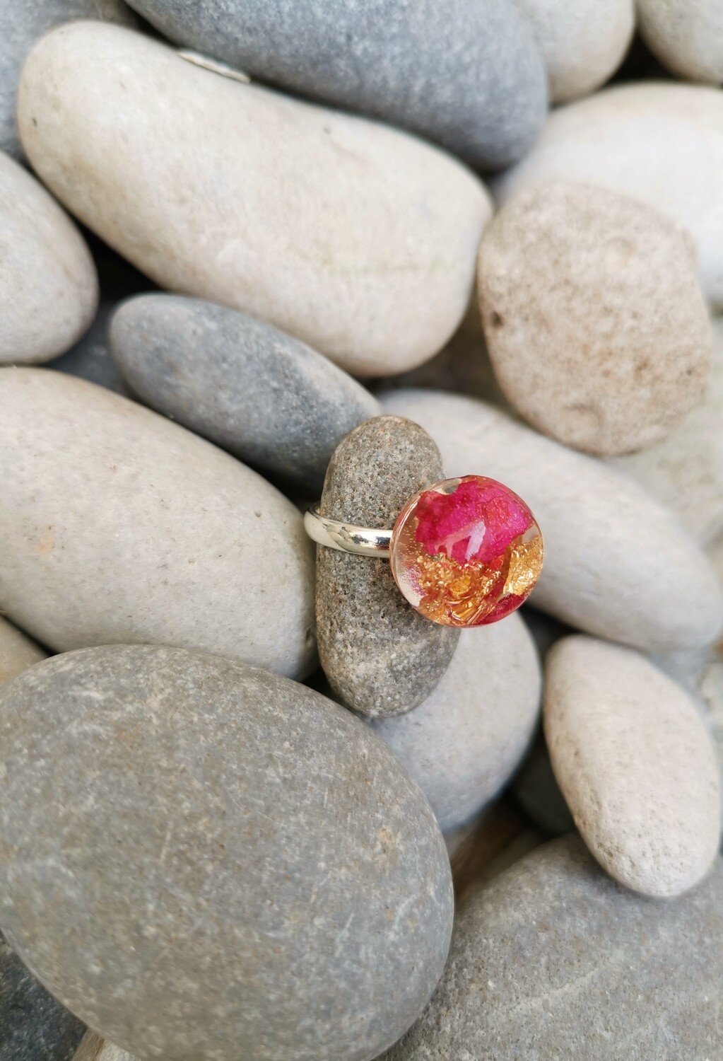 Gold Leaf and Bougainvillea Ring