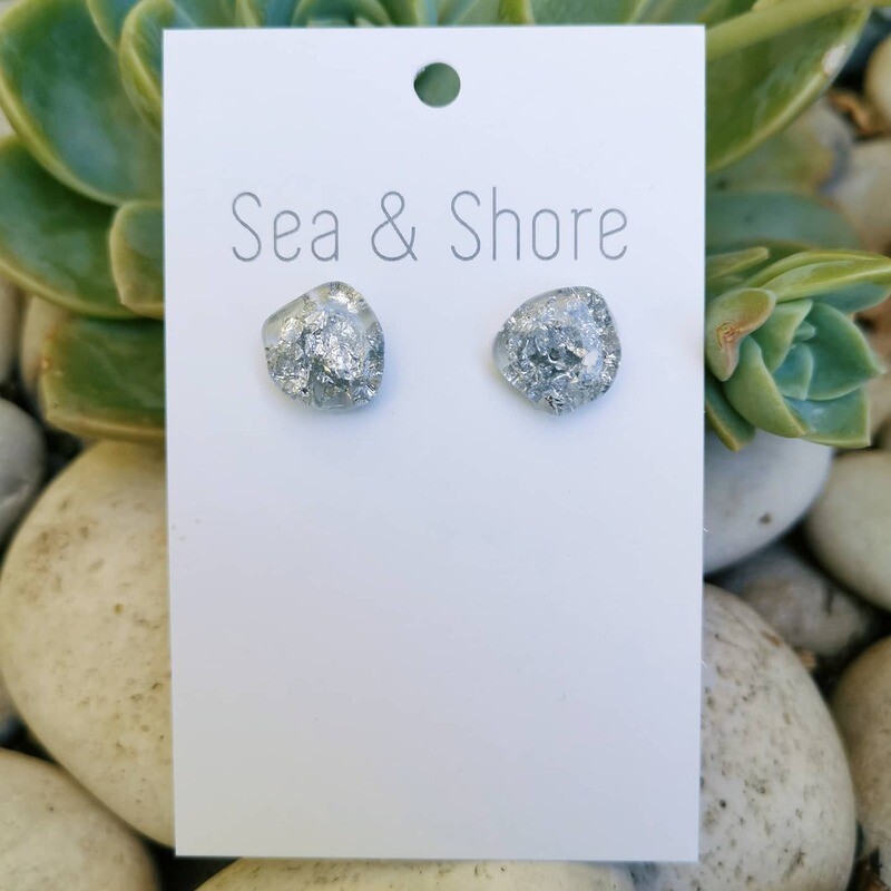 Silver Leaf Studs