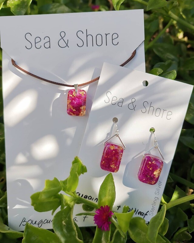 Bougainvillea and Gold Leaf Set