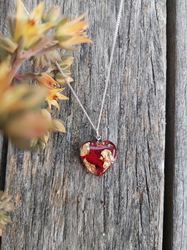 Wedding Flowers Heart Necklace