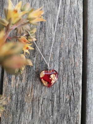 Wedding Flowers Heart Necklace