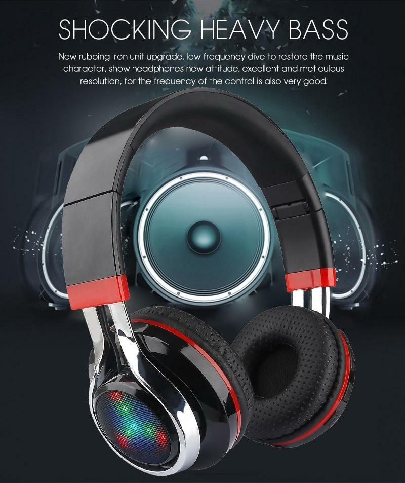 STN-18 Wireless Bluetooth Headphones: Red, Black &amp; Blue Headband