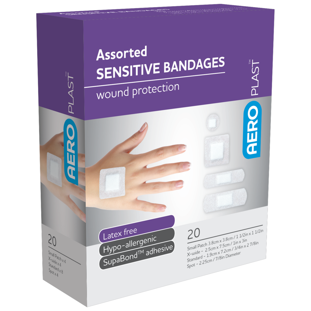 AEROPLAST Sensitive Assorted Dressings Box/20 x 6 (Minimum Order)