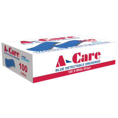 A-CARE Detectable Standard Strips 7.5 x 2.5cm Box/100 x 12 (Minimum Order)