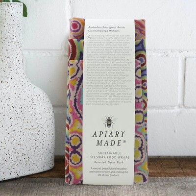 Australian Aboriginal Artists Assorted Beeswax Wraps - 3 Pack