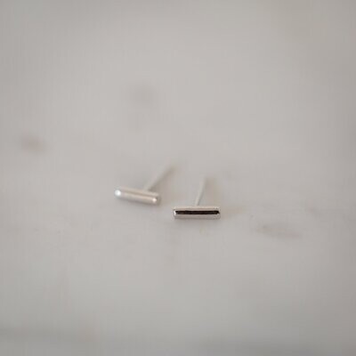 Mini Bar Stud Earrings - Sterling Silver