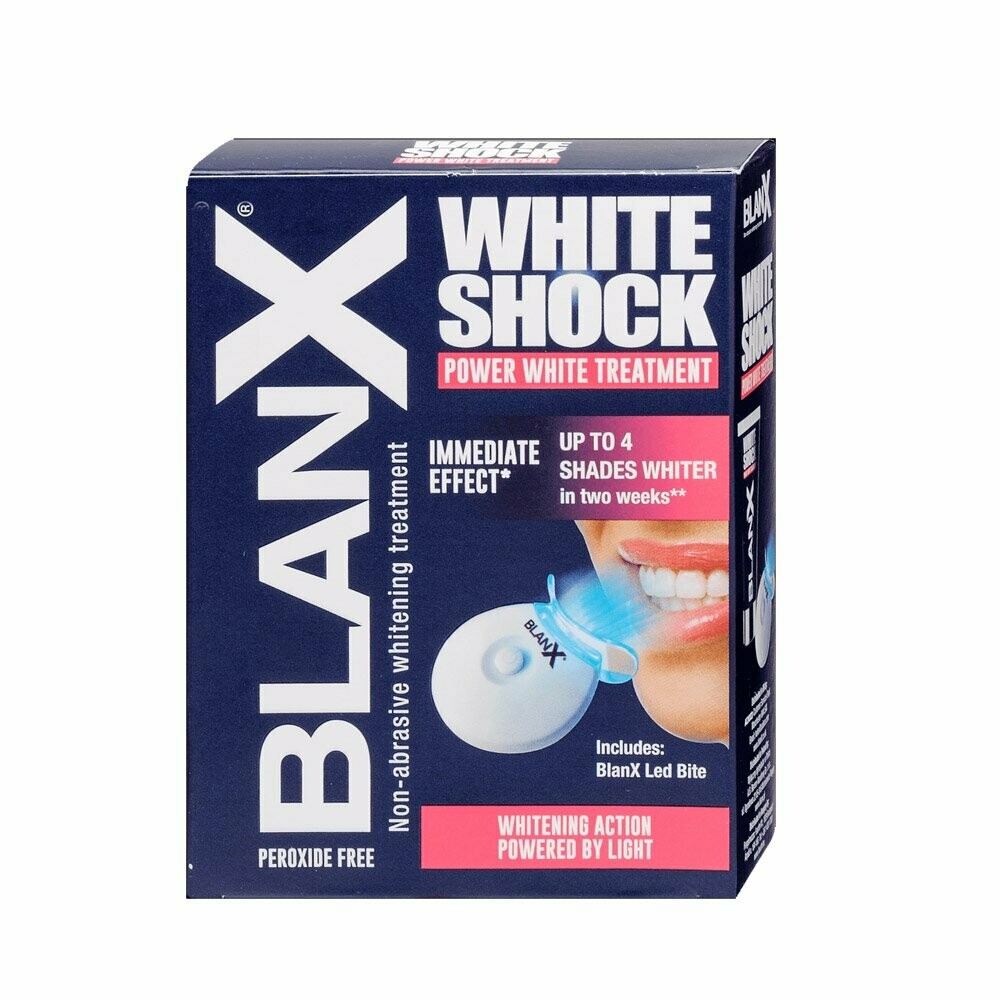 Blanx White Shock Treatment Θεραπεία Λεύκανσης Δοντιών Οδοντόκρεμα 50ml & Mασελάκι Led Bite
